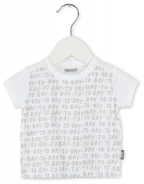 T-Shirt mit "TO-DAY" Print Weiss